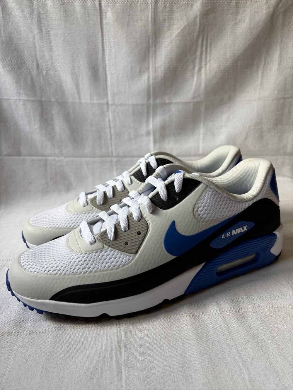 Nike Air Max 90 G White Royal Blue Black Golf Shoes Men's Size 12.5 DX5999 141
